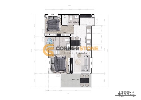 Picture of คอนโด 2 ห้องนอน ในโครงการ Seaspire Jomtien Beach Condo ตั้งอยู่ที่ หาดจอมเทียน