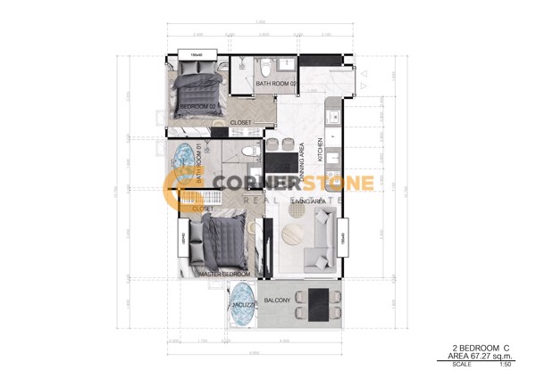 Picture of คอนโด 2 ห้องนอน ในโครงการ Seaspire Jomtien Beach Condo ตั้งอยู่ที่ หาดจอมเทียน