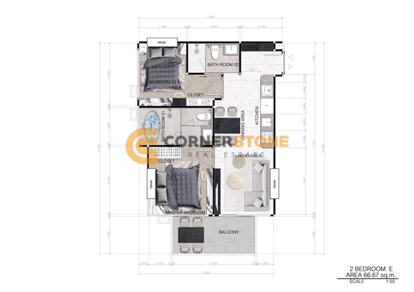 Picture of คอนโด 2 ห้องนอน ในโครงการ Seaspire Jomtien Beach Condo ตั้งอยู่ที่ หาดจอมเทียน